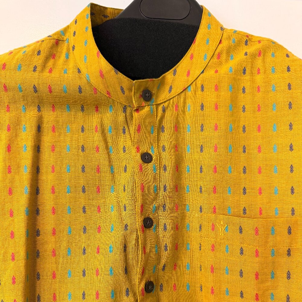 Gold Men's Kurta Top - Cotton - 44cm (L/XL)